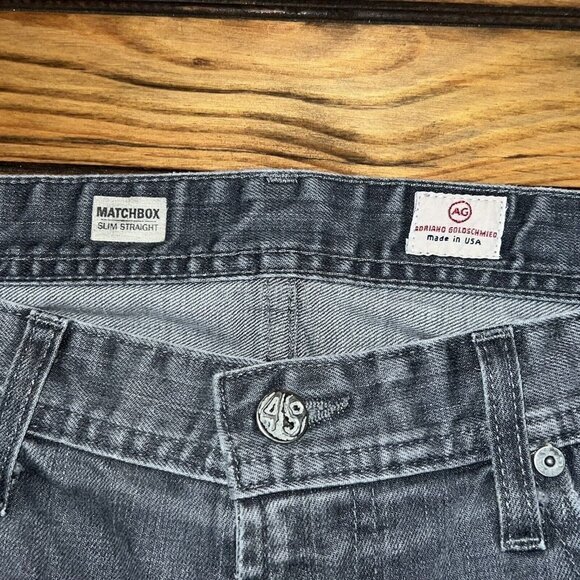 Adriano Goldschmied Matchbox Slim‎ Straight Jeans Mens Size 36x33 Gray Denim - Picture 5 of 8